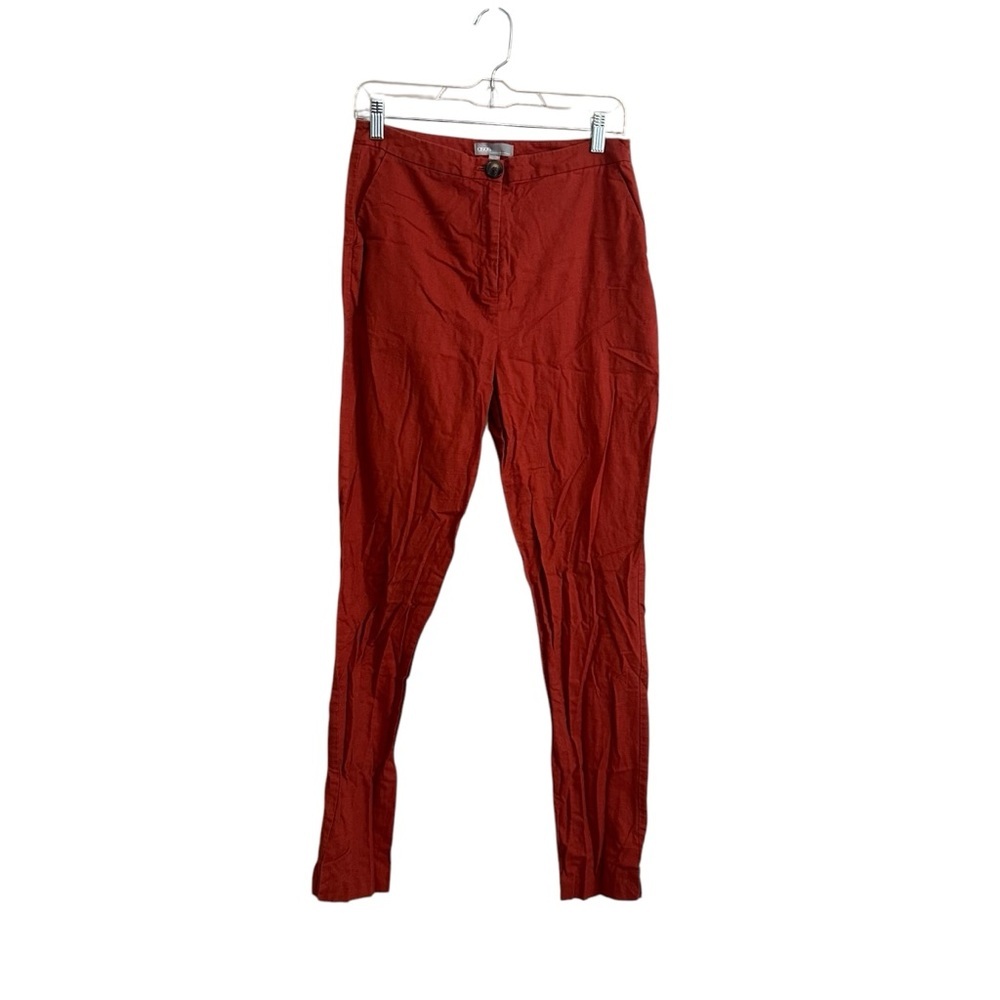 ASOS Burnt Orange Linen Skinny Leg Pants Size 6